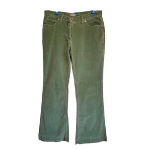 Vintage 90s Y2K No Boundaries Green Velvet Bell Bottom Flare Jeans Size 15